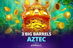 Playtech : 3 Big Barrels Aztec - ADUGAMING